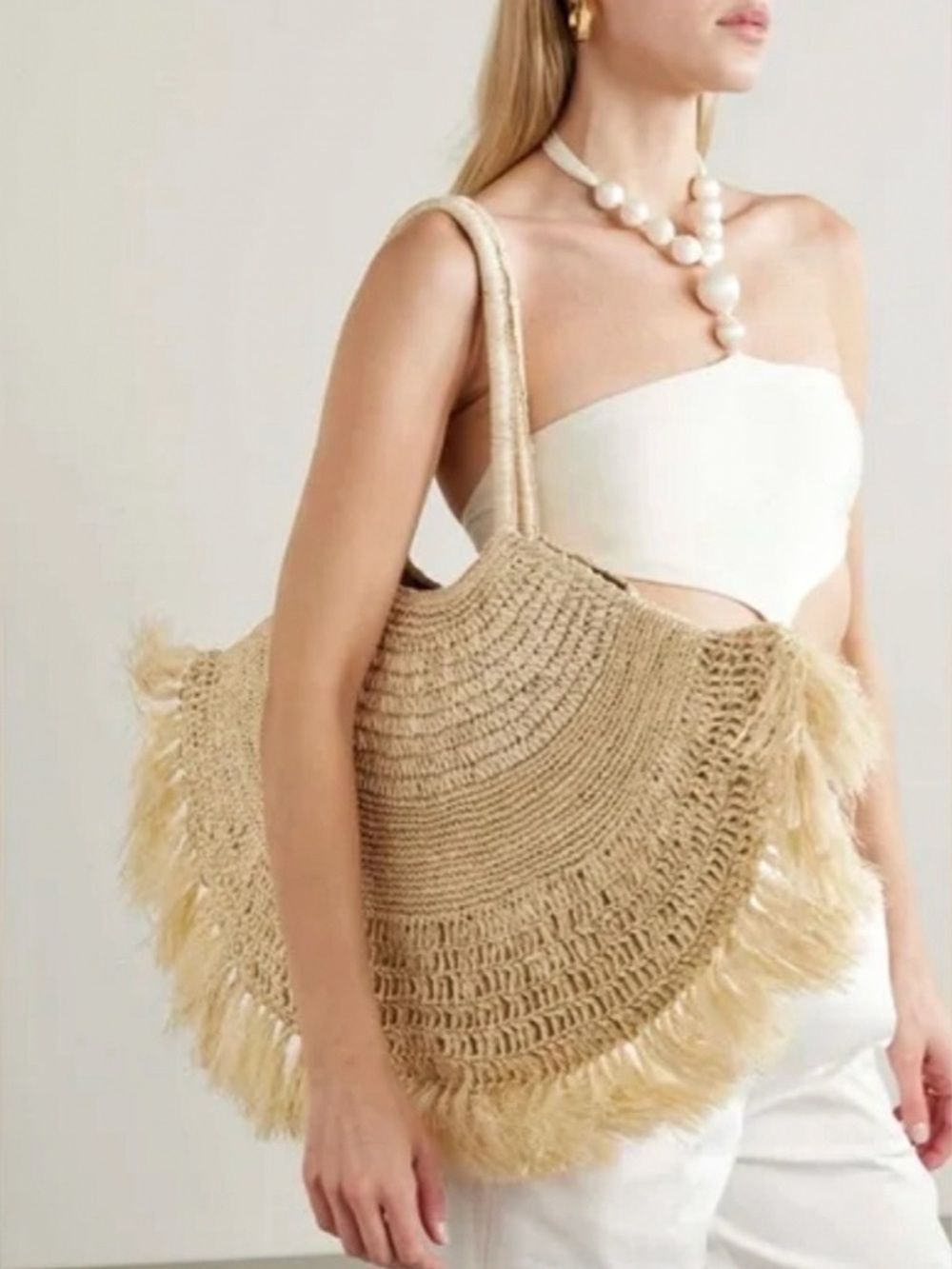 Cult Gaia Lucia Raffia Tote Bag - Picture 2 of 11